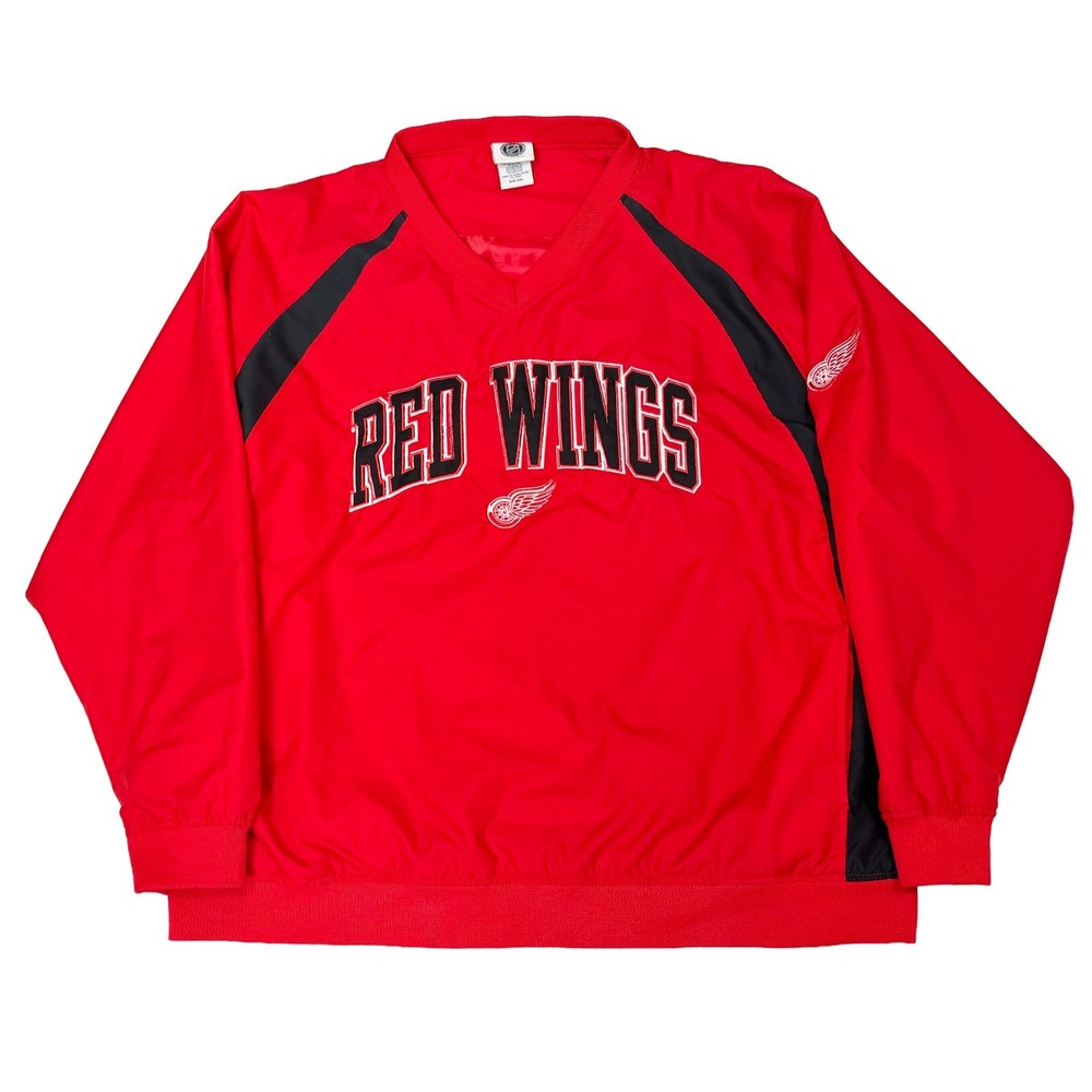 Detroit Red Wings NHL Men's 2XL Windbreaker Pull Over Embroidered Y2K Softshell